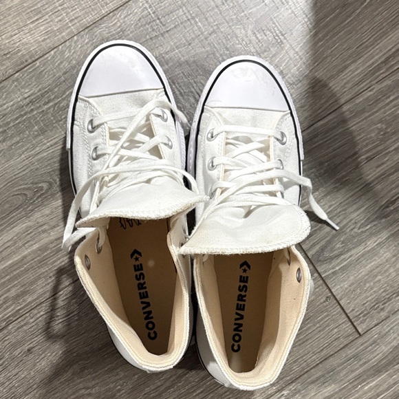 Converse White Canvas High-Tops - Picture 3 of 5
